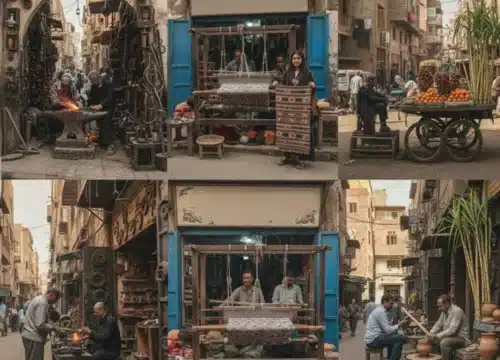 Handwerkliche und alltägliche Arbeitsformen in Ägypten: Ein Blick auf Werkstätten, kleine Betriebe und manuelle Tätigkeiten